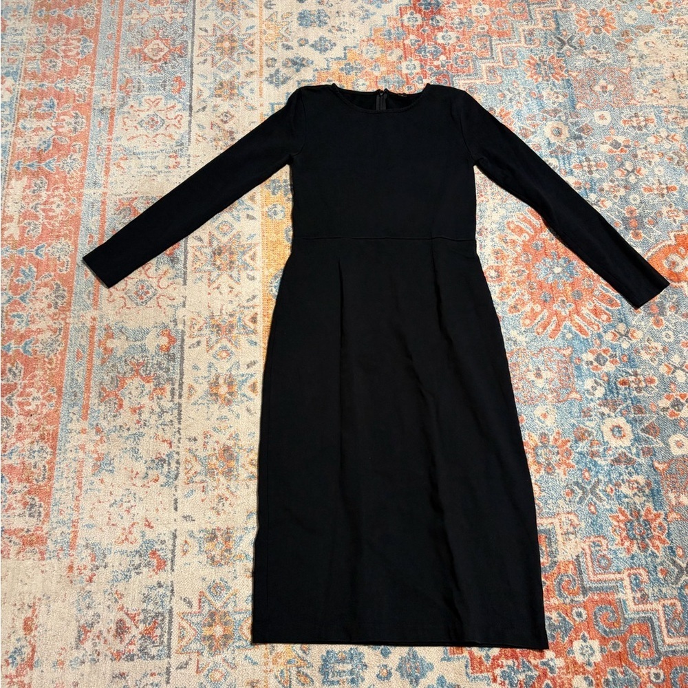 J.Crew black long-sleeved midi dress